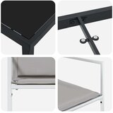 vidaXL Set od 5 dijelova za objedovanje u vrtu s jastučićima bijeli tekstil i čelik | shoptok.hr