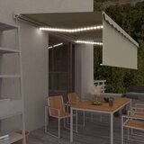vidaXL Tenda na ručno uvlačenje s roletom i LED svjetlima 5 x 3 m krem | shoptok.hr