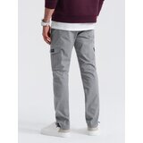 Ombre Men's pants with cargo pockets and leg hem - grey | Eponuda.ba