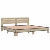 vidaXL Okvir za krevet boja hrasta 200x200cm konstruirano drvo i metal | shoptok.hr