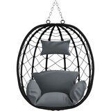  Viseća jaja stolica Antracit 91,5 x 54,5 x 107 cm poliratan | shoptok.hr