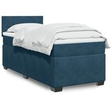 Box spring krevet s madracem tamnoplavi 80 x 200 cm baršunasti | shoptok.hr