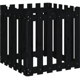  Vrtna sadilica s izgledom ograde crna 60x60x60 cm od borovine | shoptok.hr