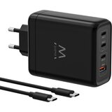 Ewent polnilec EW1337, 140 W, QC, GaN, 3x USB-C, 1x USB-A Cene