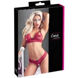 Cottelli - Komplet modrčka z dvojno čipko (rdeča) - M | Shoptok.si