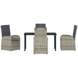  5-delni set za vrtnosku jedilnico z blazinami siva poli ratan | Shoptok.si