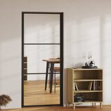 vidaXL Unutarnja vrata od stakla ESG i aluminija 93 x 201,5 cm crna Cijene