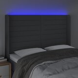  LED uzglavlje tamnosivo 147 x 16 x 118/128 cm od tkanine | shoptok.hr