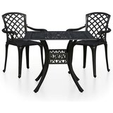  3-dijelni bistro set od lijevanog aluminija crni | shoptok.hr