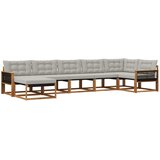 vidaXL Zunanja garnitura za sedenje 7 pcs Naravna in svetlo siva, (5000279886) | Shoptok.si