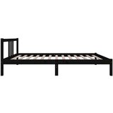  Posteljni okvir črn iz trdnega lesa 100x200 cm, (20647804) | Shoptok.si