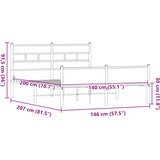  Okvir kreveta bez madraca smeđi hrast 140x200 cm izrađeno drvo | shoptok.hr
