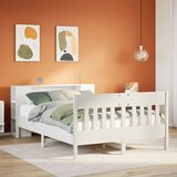 vidaXL Krevet s regalom z knjige bez madraca bijeli 150x200cm borovina Cijene