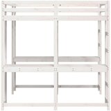  Krevet na kat sa stolom i ljestvama bijeli 140x200 cm borovina | shoptok.hr