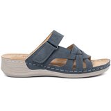SEASTAR Blue women's flip-flops with a decorative flower Cene