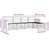  Set vanjskih sofa 5 pcs Bijela 257 x 122,5 x 73 cm | shoptok.hr