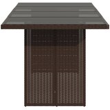  Vrtni stol sa staklenom pločom smeđi 190x80x75 cm od poliratana | shoptok.hr