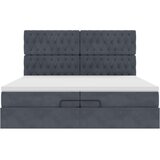 vidaXL Okvir kreveta s madracima tamnosivi 200x200cm baršunasti | shoptok.hr