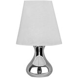 Premier Housewares Kremno bela/v srebrni barvi kovinska namizna svetilka s tekstilnim senčilom (višina 36 cm) Nell – | Shoptok.si