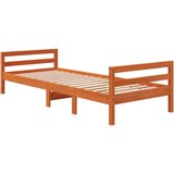vidaXL Posteljni okvir medeno rjav 90x190 cm trdna borovina, (21018344) Cene