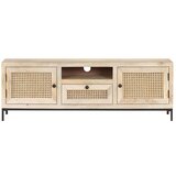 Maison Chic TV omarica - TV stojalo - Televizijska omarica 120x30x40 cm trden mangov les in naravni trst, (21699336) Cene