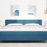  LED vzglavje z LED lučmi Diamantni Temno modra 90 cm Žamet, (5000043926) | Shoptok.si