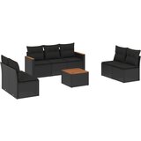 Maison Chic Seti vrtnega pohištva - Vrtna garnitura - Vrtni pohištvo set 8-delna z blazinami črn poli ratan, (21799232) | Shoptok.si
