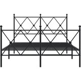 Metalni okvir kreveta uzglavlje i podnožje crni 120x190 cm | shoptok.hr