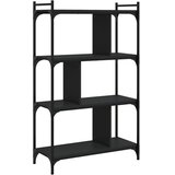  Regal za knjige s 4 razine crni 76x32x123 cm konstruirano drvo | shoptok.hr