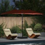  Vrtni dežnik Terakota 385 x 209 x 244 cm Poliester, (5000160724) | Shoptok.si