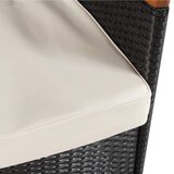 Poli 5-dijelni vrtni blagovaonski set od poliratana s jastucima crni | shoptok.hr