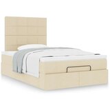 vidaXL Otomanski okvir kreveta s madraca krem 120x190 cm od tkanine | shoptok.hr