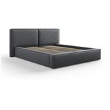 Cosmopolitan Design Temno siva oblazinjena zakonska postelja s prostorom za shranjevanje in letvenim dnom 160x200 cm Arendal – Cene