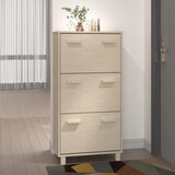 The Living Store Omara za čevlje HAMAR medeno rjava 59,5x35x117cm trdna borovina - Omara Za Čevlje, (21433868) Cene