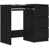 vidaXL Pisalna miza črna hrast 90x45x76 cm inženirski les | Shoptok.si