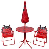  3-dijelni dječji vrtni vistro set sa suncobranom crveni | shoptok.hr