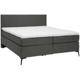 Hom`in postelja boxspring 200 cm x 200 cm , tekstil antracit, črna | Shoptok.si