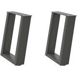 Noge za klub stolić U-oblik 2 kom antracit 38 x (42-43) cm čelik | shoptok.hr