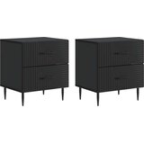  Noćni ormar 2 pcs Crna 43 x 34 5 x 47 5 cm Konstruirano drvo - Crna 2 | shoptok.hr