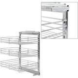 vidaXL Kuhinjska žičana košara s 3 razine srebrna 47 x 35 x 56 cm | shoptok.hr
