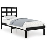 Furnova Posteljni okvir črn iz trdnega lesa 75x190 cm, (21936248) | Shoptok.si