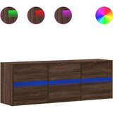 Maison Chic Stenska TV omarica - TV stojalo - Televizijska omarica z LED lučkami rjavi hrast 130x31x45 cm, (21700163) Cene