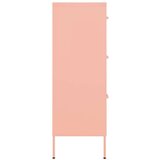 vidaXL Ormarić s ladicama ružičasti 80 x 35 x 101,5 cm čelični | shoptok.hr