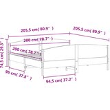  Okvir kreveta bez madraca 200 x 200 cm od masivne borovine | shoptok.hr