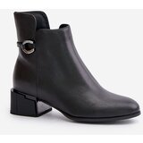 VINCEZA Warm Women's Heeled Boots Zippered Black 66724 | Shoptok.si