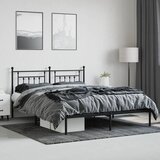 Metalni okvir za krevet s uzglavljem crni 180x200 cm | shoptok.hr