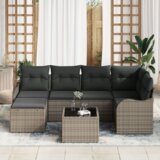  Set vrtnog namještaja od 6 dijelova s jastučićima crni poli ratan | shoptok.hr