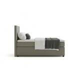 MID.YOU BOXSPRING POSTELJA 90 cm x 200 cm , tekstil, leseni material siva | Shoptok.si