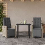 vidaXL 3-dijelni bistro set s jastucima svjetlosivi od poliratana Cijene
