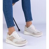 Gemre Beige sneakers decorated with glitter and rhinestones Savina | shoptok.hr